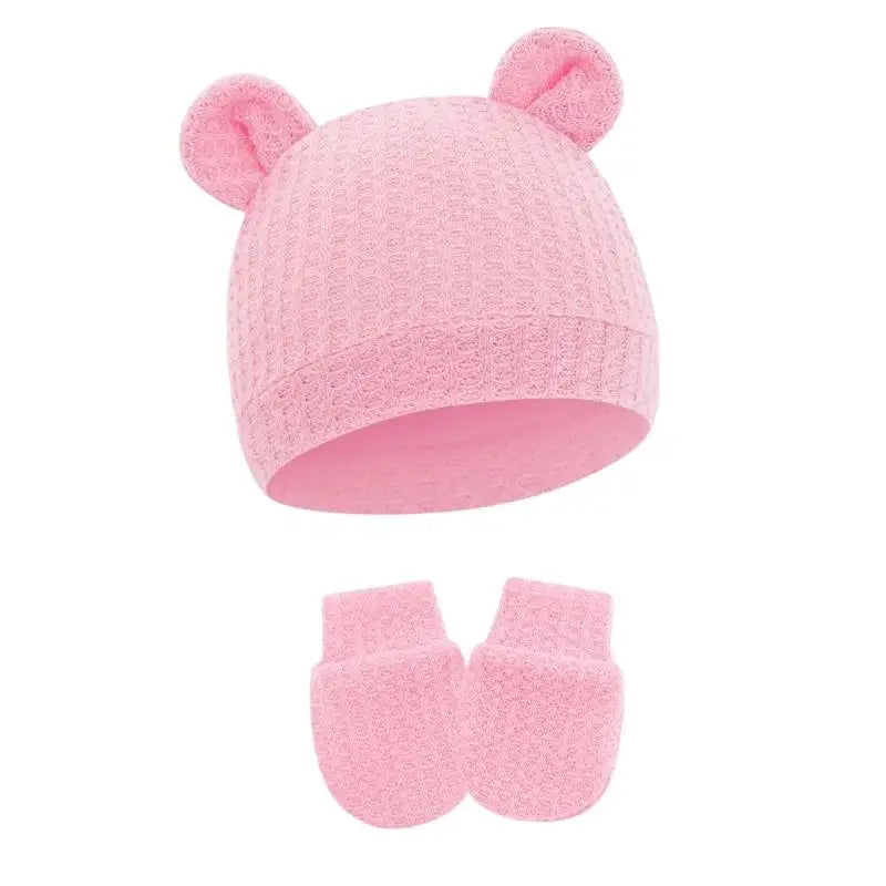 Newborn Baby Hat & Mittens Set | Soft Cotton, 0–6 Months