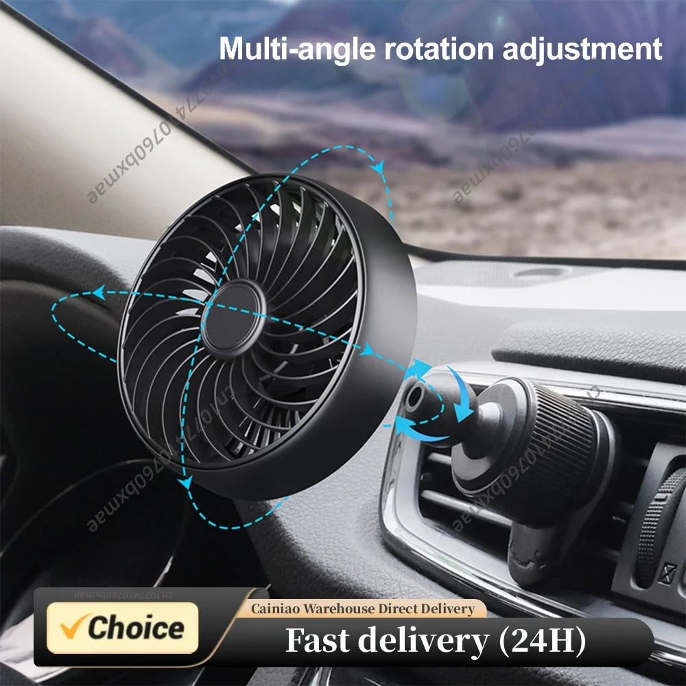 3 Speed USB Car Fan Mini Electric Air Vent Cooling Fan with 115cm Control Cable for Vehicle Auto Truck Interior Accessories Peaceful Pleasures Health and Wellness