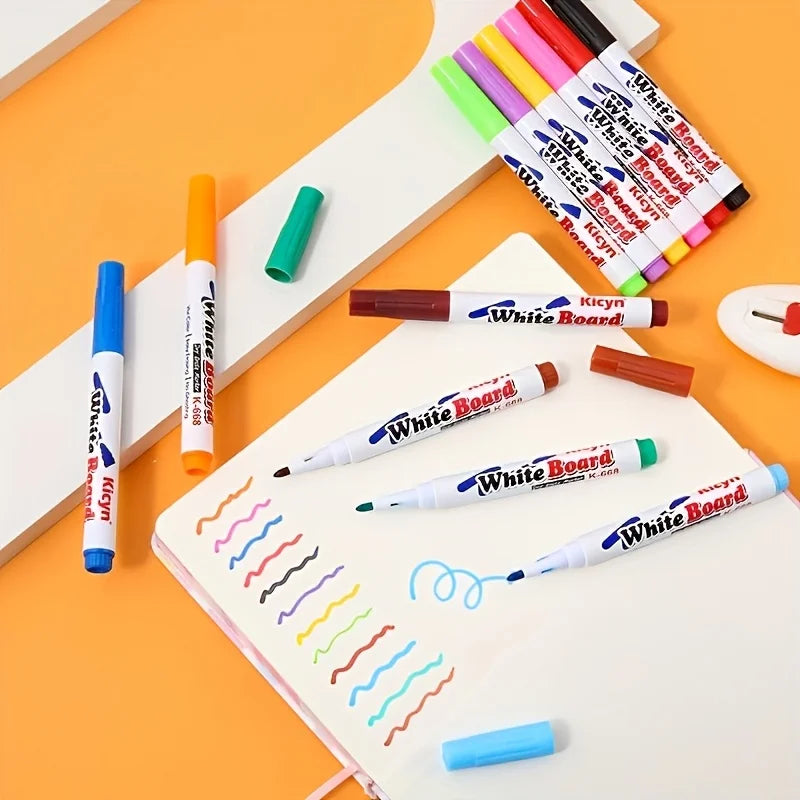 A 9-piece set featuring magical water painting pens with floating ink, mixed-color marker pens, suitable for drawing and various Peaceful Pleasures Health and Wellness