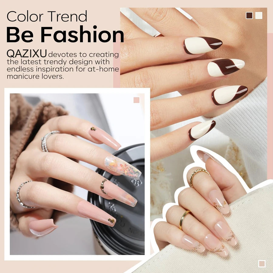 6-Piece Milk Tea Gel Nail Polish Set | UV/LED Soak-Off DIY Kit