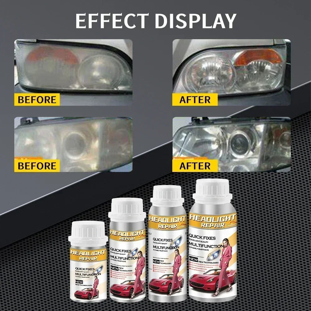 Headlights Liquid Polymer Headlight Chemical Polish Repair Fluid Refurbishment Scratch Repair Polishing Headlights Kit Peaceful Pleasures Health and Wellness
