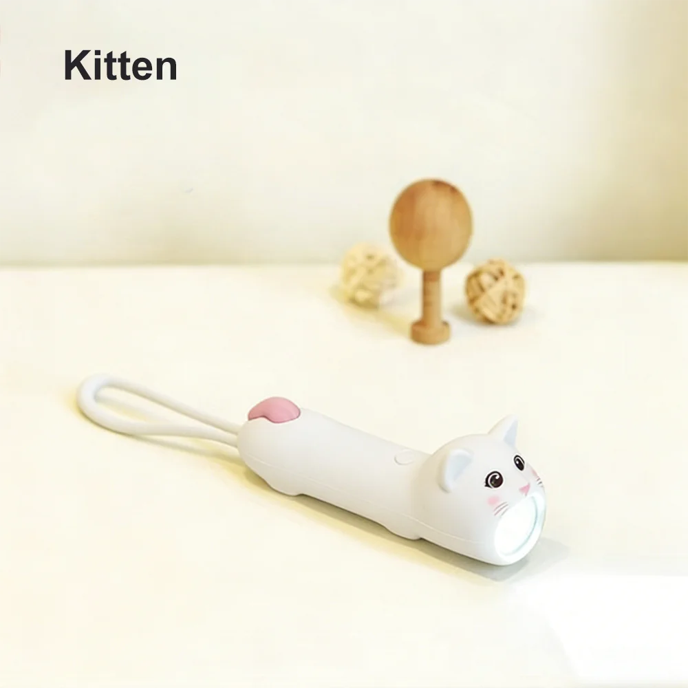 New Soft Silicone LED Flashlight USB Rechargeable Light Bear Rabbit Portable Outdoor Household Bedtime Story Torch For Children Peaceful Pleasures Health and Wellness Kitten