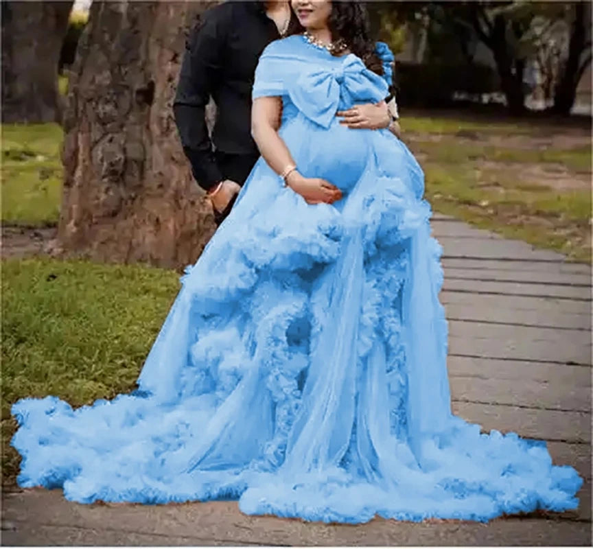 Tulle Lace Maternity Dress | Baby Shower & Photoshoot Gown