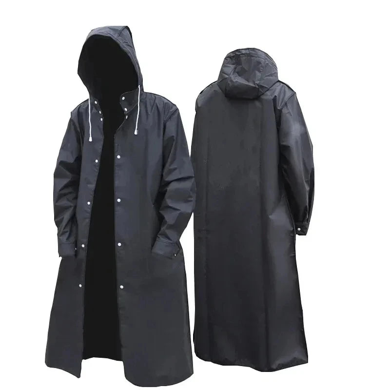 Waterproof Hooded Long Raincoat | Unisex Outdoor Rain Coat