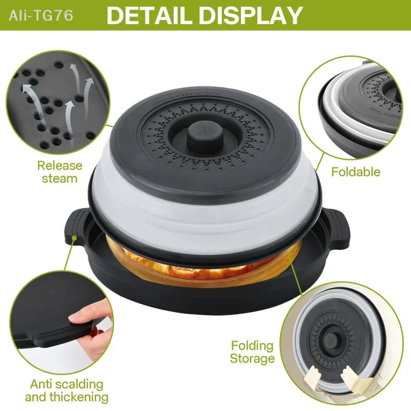 Foldable Microwave Splatter Cover | Colander & Steamer Tray