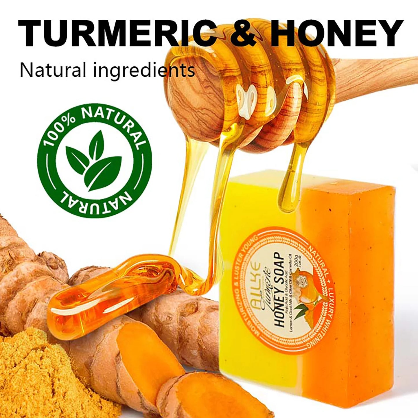 AILKE Turmeric Honey Soap Bar | Kojic Acid & Lemon 200g
