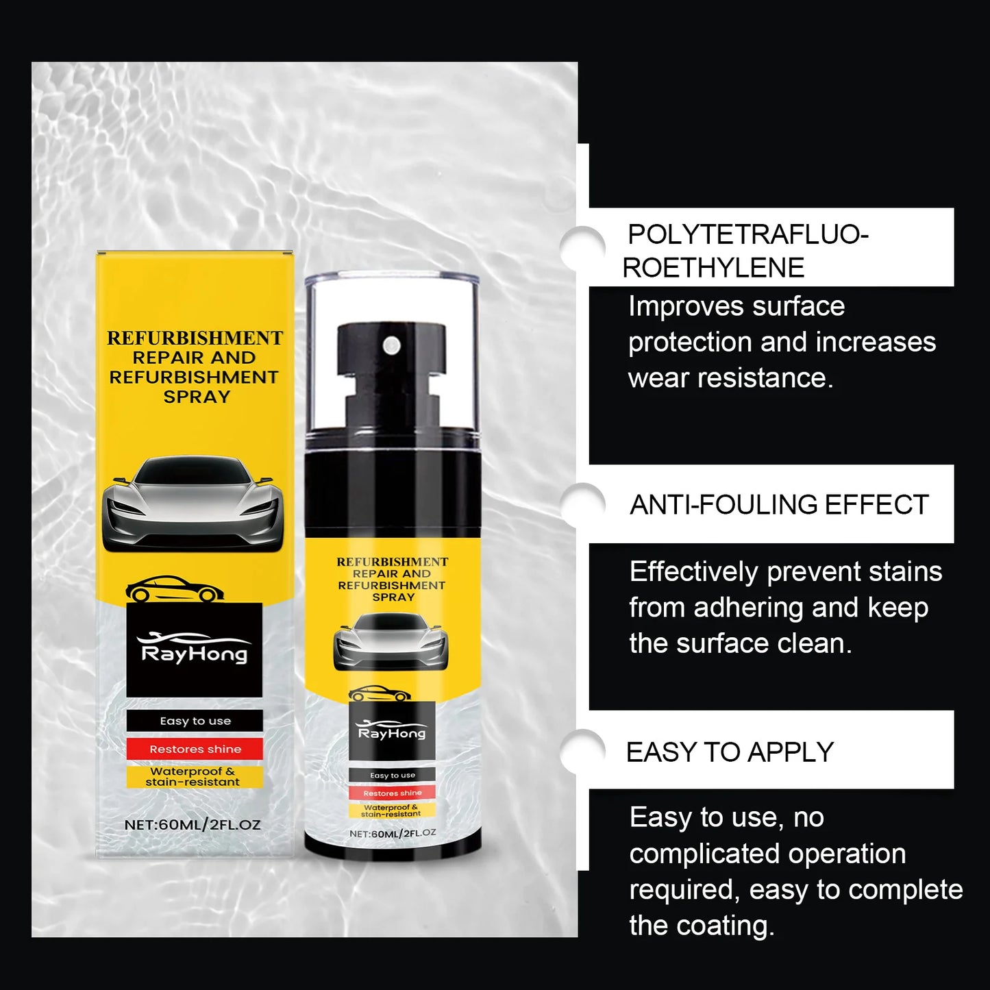 RayHong Car Interior Plastic Restorer Coating Spray