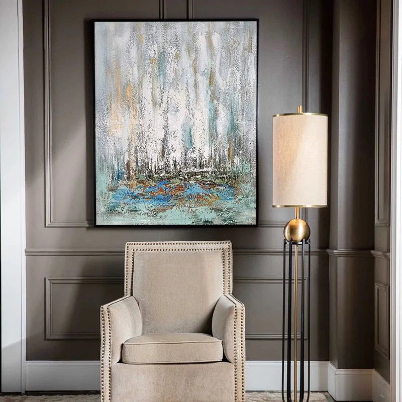 Modern Abstract Sea Scenery Wall Picture Handmade Oil Painting On Canvas Art Hanging Poster For Home Decor Living Room Bedroom Peaceful Pleasures Health and Wellness