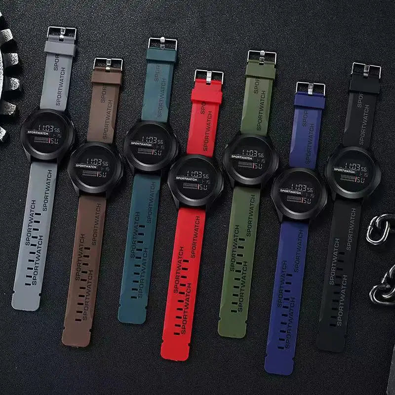 Waterproof Large Dial Men's Sporty Fashion Electronic Watch for Outdoor Adventure Decorative INS Style Peaceful Pleasures Health and Wellness