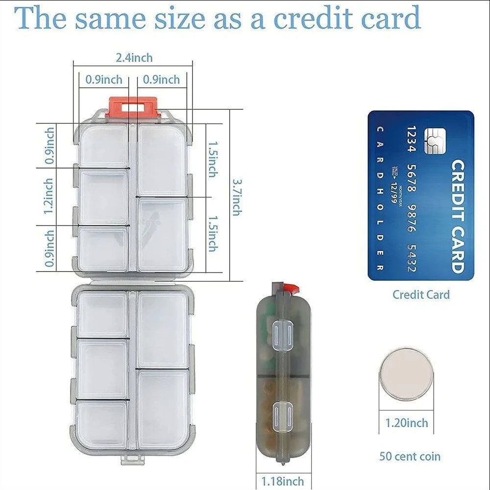 Portable Travel Pill Organizer – 12-Compartment Moisture-Proof