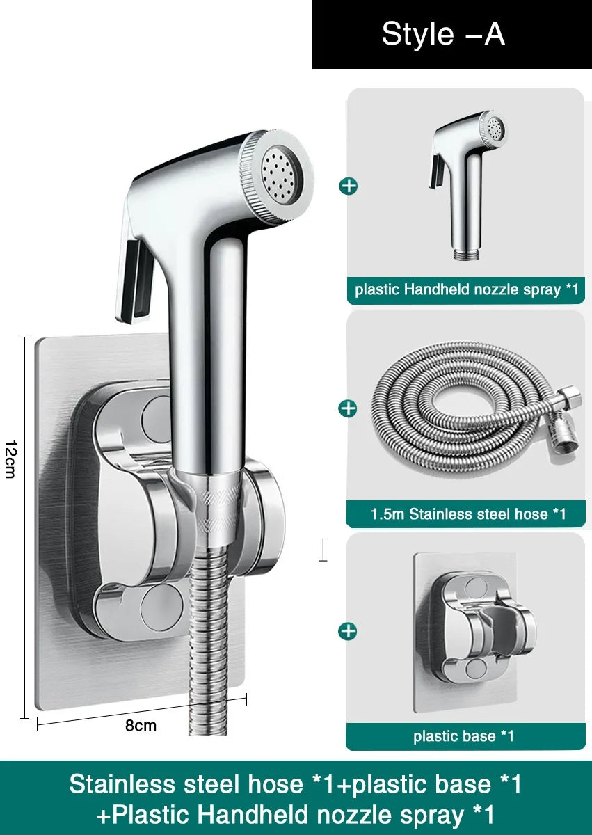 Handheld Bidet Sprayer & Retractable Faucet Hose Extender