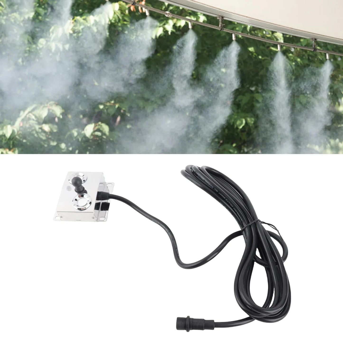 Ultrasonic Fogger 2 Head 4.5L/H Mist Maker 36V for Pond Garden Lawn Rockery Greenhouse Holiday Decoration Ultrasonic Fogger Peaceful Pleasures Health and Wellness