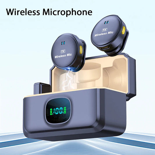 Dual Wireless Lavalier Mic for iPhone, Android & PC | AyeBeau Wireless Lavalier Mic Oasis Select
