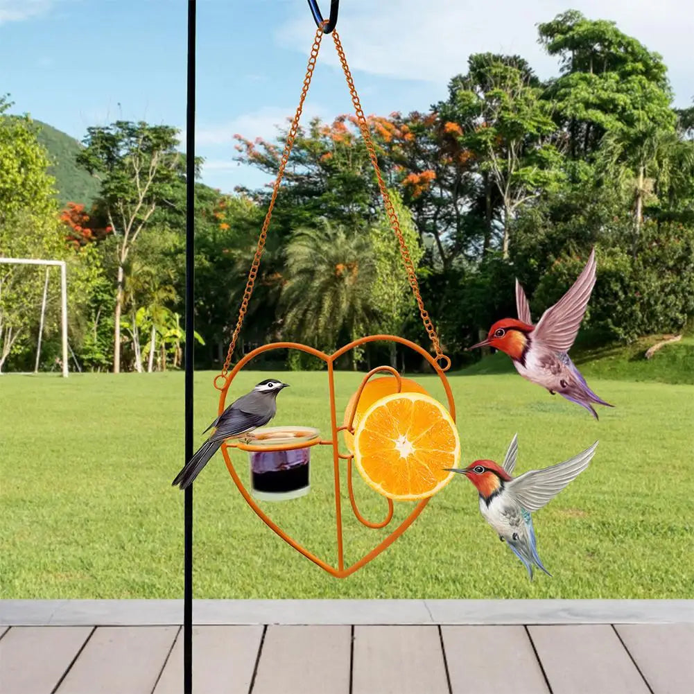 Jelly Feeder Tray Bird Feeder Orange Holder Hanging Design Hanging Bird Feeder Inspired Design Hummingbird Feeder Garden Use Peaceful Pleasures Health and Wellness