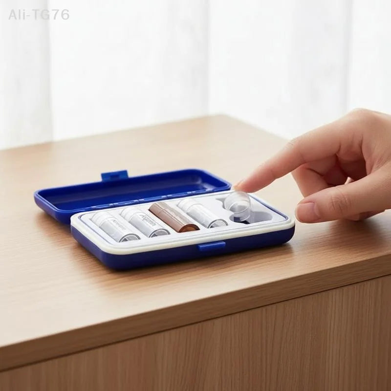 5-Grid Foldable Pill Organizer with Braille | Large Capacity Box