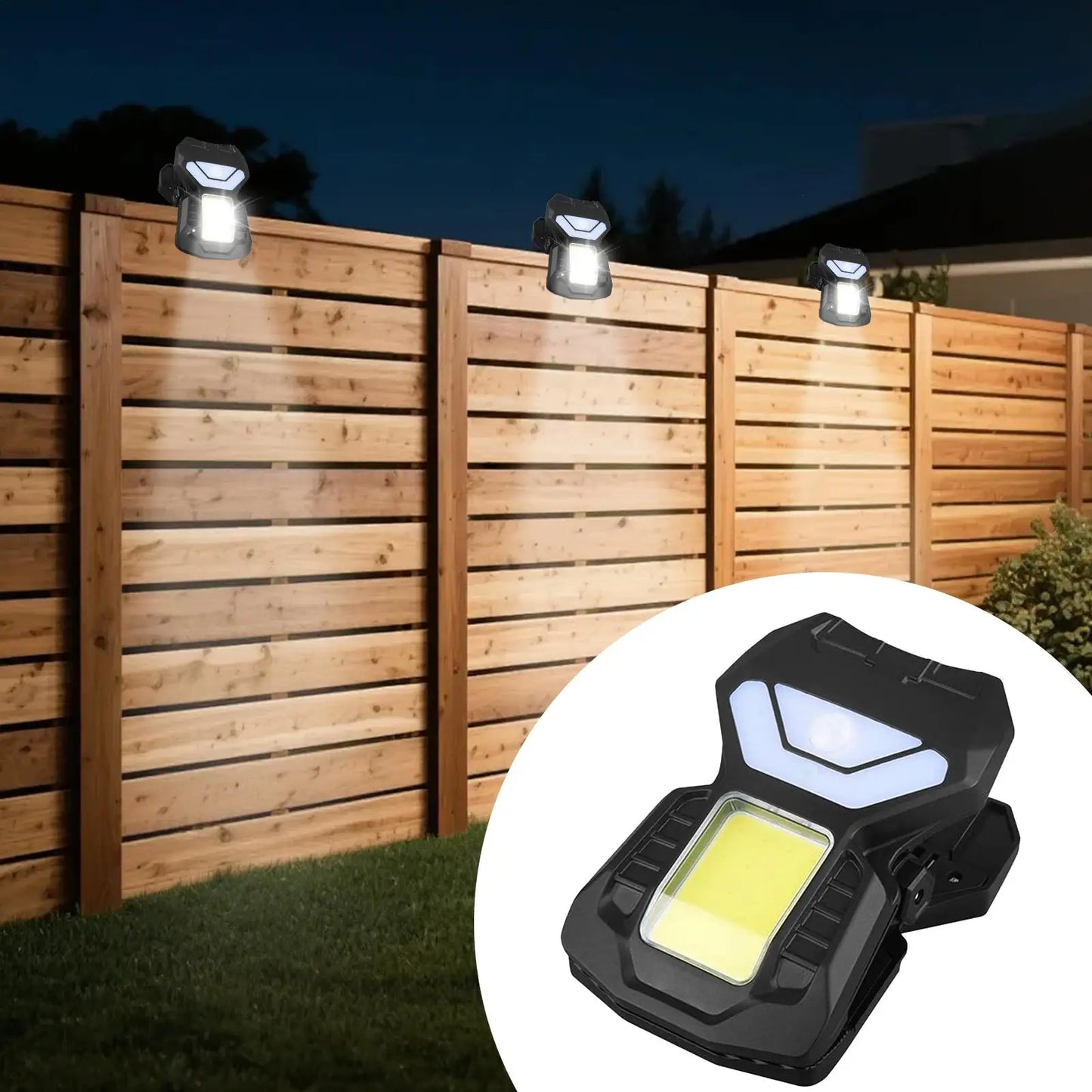 Clip on Solar Lights Outdoor Solar Powered Clip on Security Lights Lamp with 3 Modes for Farm Gutter Deck Pathway Stairs Peaceful Pleasures Health and Wellness