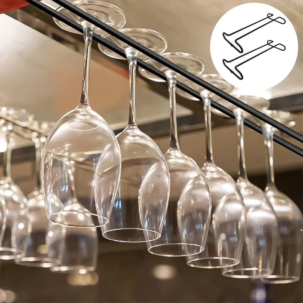 Wall Mounted Stainless Steel Wine Glass Rack Bars Kitchens Dining