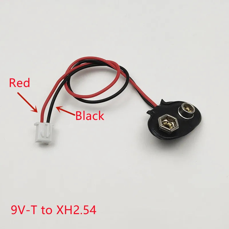 5PCS 9V Battery Buckle to Xh2.54 PH2.0 2P Terminal Wire 15cm DC Red Positive Black Negative Adapter Wire Peaceful Pleasures Health and Wellness Type-5