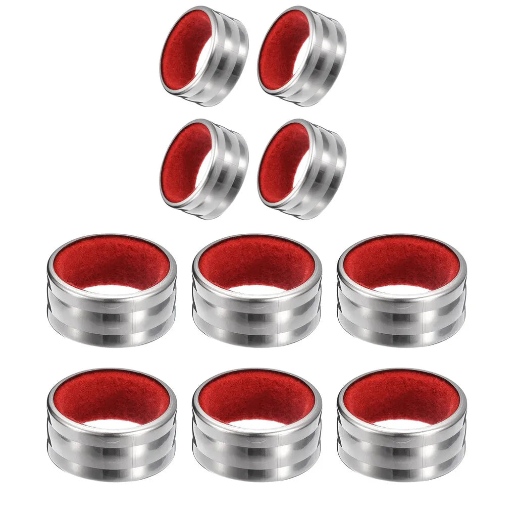 Stainless Steel Wine Bottle Collars Classy Wine Collar Drip Rings Simple and Durable Wine Drop Stoppers with Velvet Felt Inside Peaceful Pleasures Health and Wellness 10pcs Red