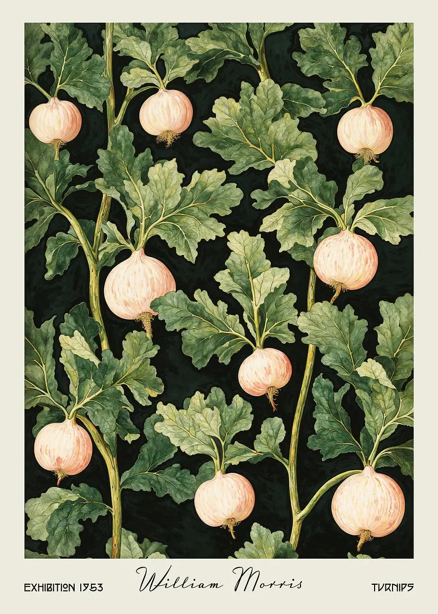 William Morris Retro Kitchen Fruit Canvas Wall Art | Dining Decor
