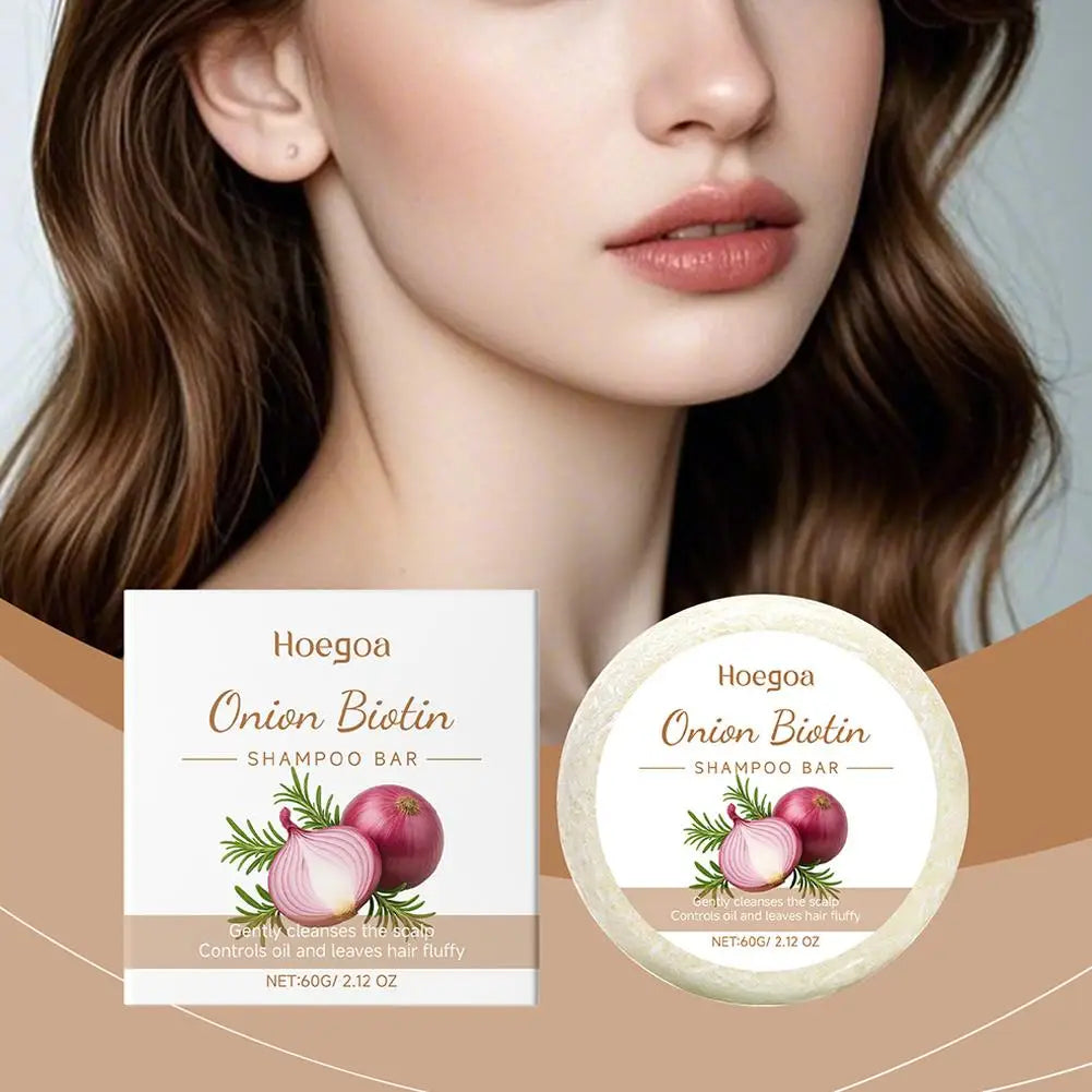 1/2PCS Onion and Biotin Shampoo Soap 60g, Suitable for All Hair Types, Moisturizing and Smoothing, Rich in Rosemary Extract Peaceful Pleasures Health and Wellness