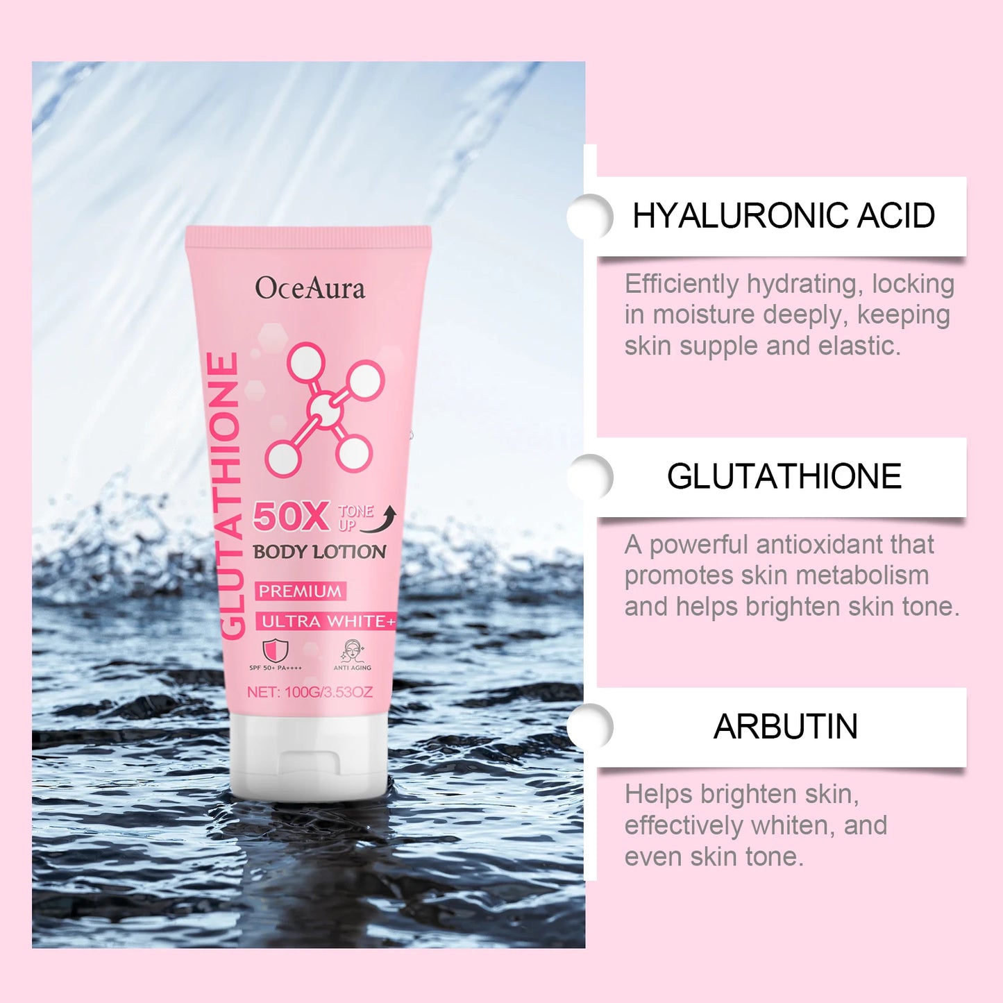 OceAura Glutathione Niacinamide Brightening Body Lotion 100g