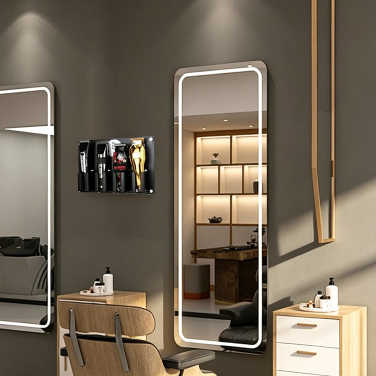 4 Slots Wall Mount Hair Clipper Holder, Rust-Proof Space Saving Barber Tool Storage Organizer Rack For Salon Haircut Tools Peaceful Pleasures Health and Wellness