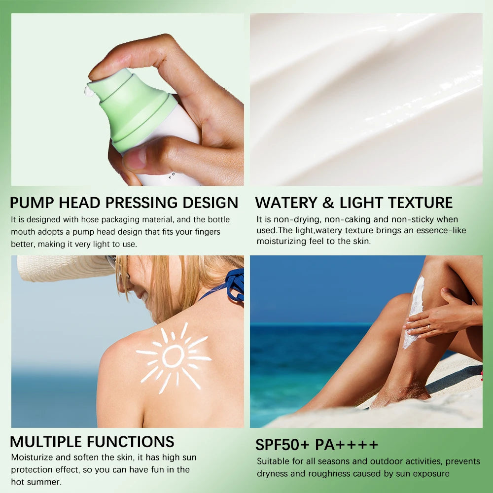 SPF50 Sunscreen Centella Lotion Korea Facial Long-Lasting Sun Protection Non-Greasy Sun Block Prevent Sunburn Face Skin Care Peaceful Pleasures Health and Wellness