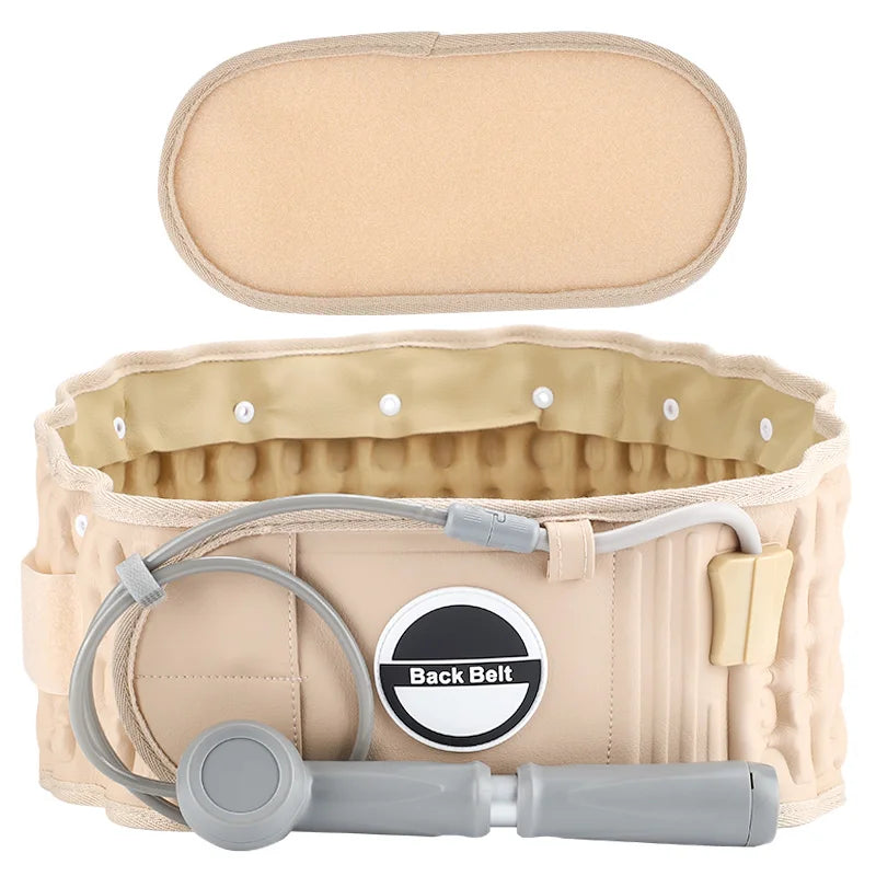 Spinal Air Traction Brace Decompression Back Belt Lumbar Support Belt for Men & Women Lower Back Back Posture Correction Strap Peaceful Pleasures Health and Wellness Ivory