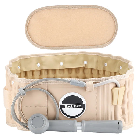 Spinal Air Traction Brace Decompression Back Belt Lumbar Support Belt for Men & Women Lower Back Back Posture Correction Strap Peaceful Pleasures Health and Wellness Ivory