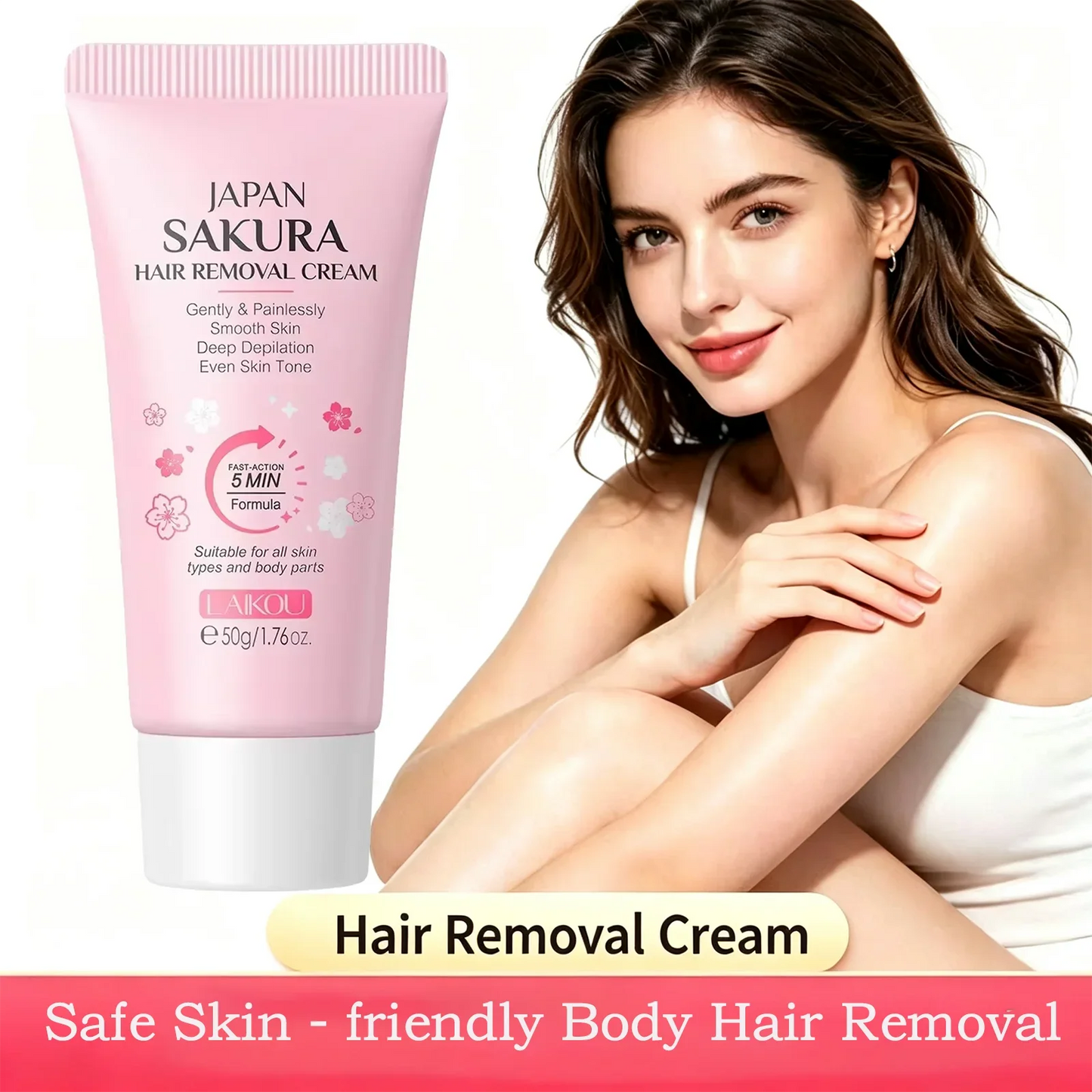 LAIKOU Sakura Hair Removal Cream 50g – Gentle Depilatory