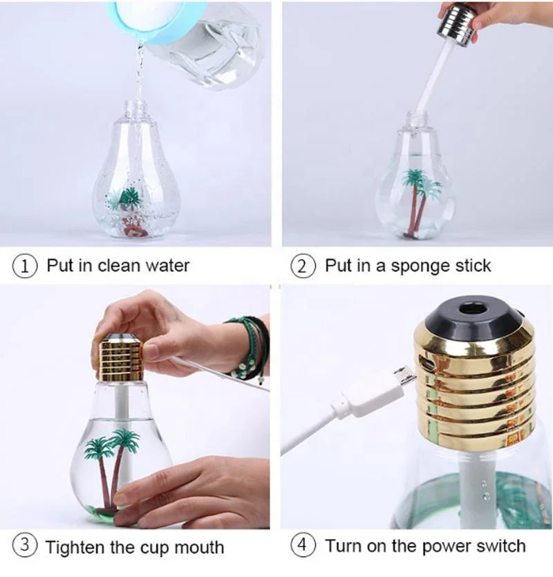 Usb Led Night Light Personal Desktop Humidifier Led Lights Home Bedroom Office Study Car Air Humidifier Room Decor Lamp Peaceful Pleasures Health and Wellness