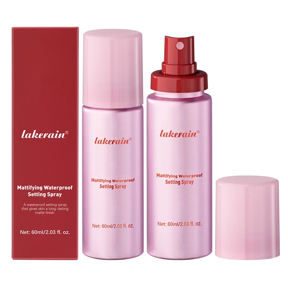 Mattifying Waterproof Setting Spray Glossy Matte Base Makeup Control Oil Non-Sticky Waterproof Make-up Fixer Spray for All Skin Peaceful Pleasures Health and Wellness 2 pcs