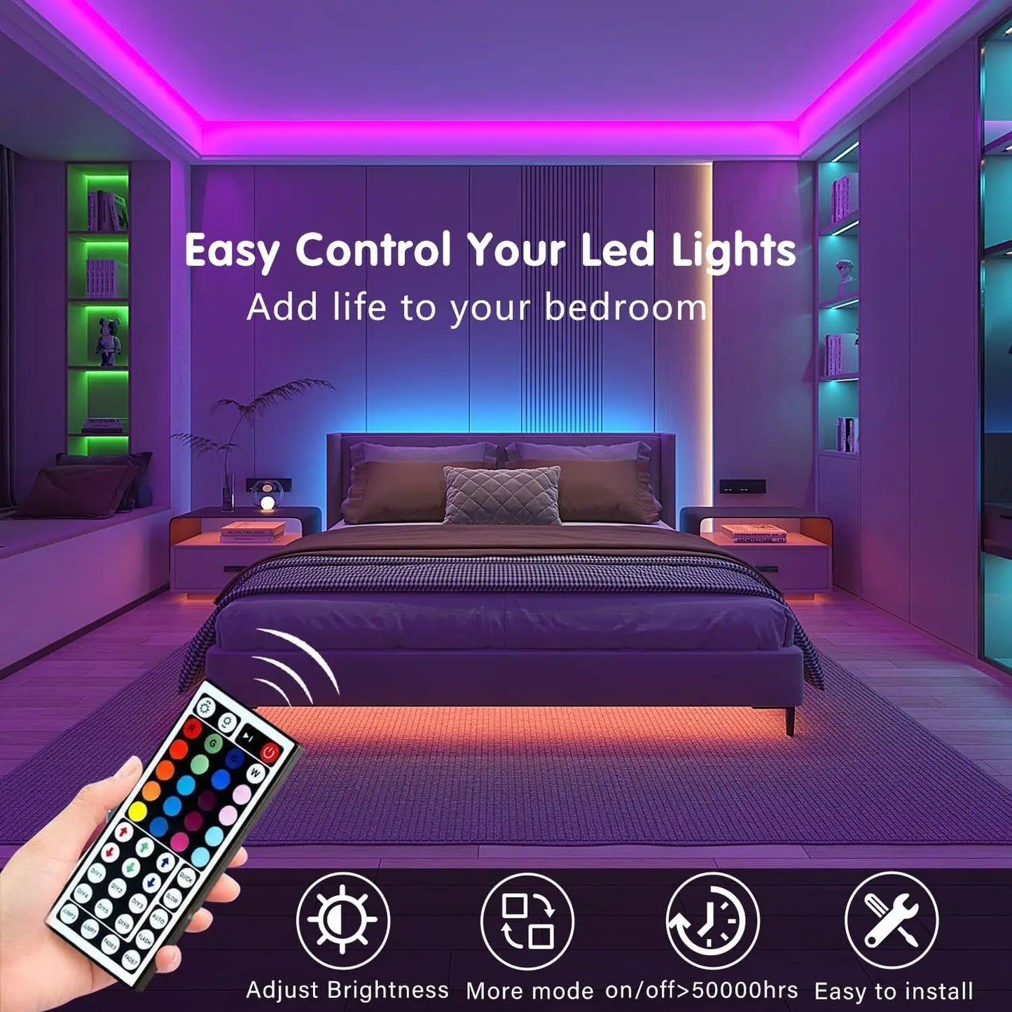 RGB LED Strip Lights 1–20M USB Remote | Room & TV Backlight