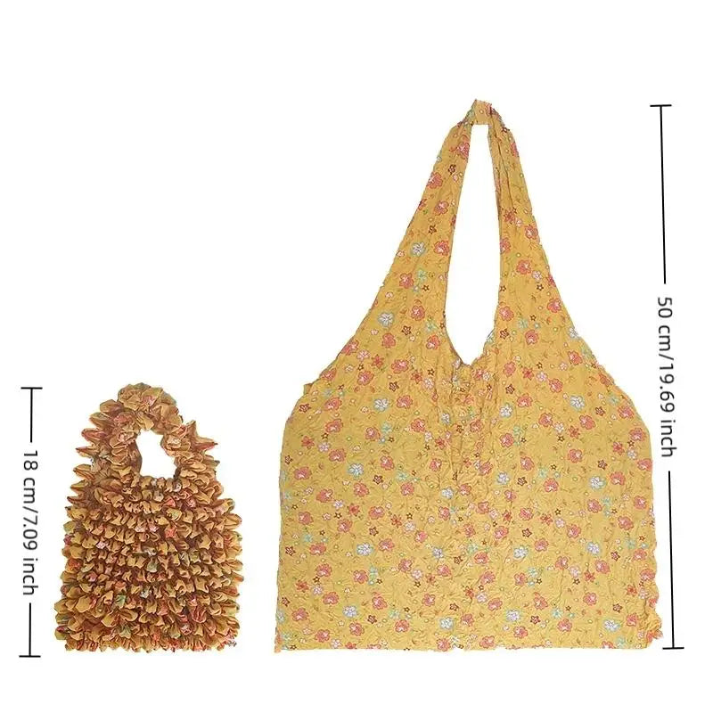 Foldable Pleated Stretch Shopping Bag | Large Capacity Tote
