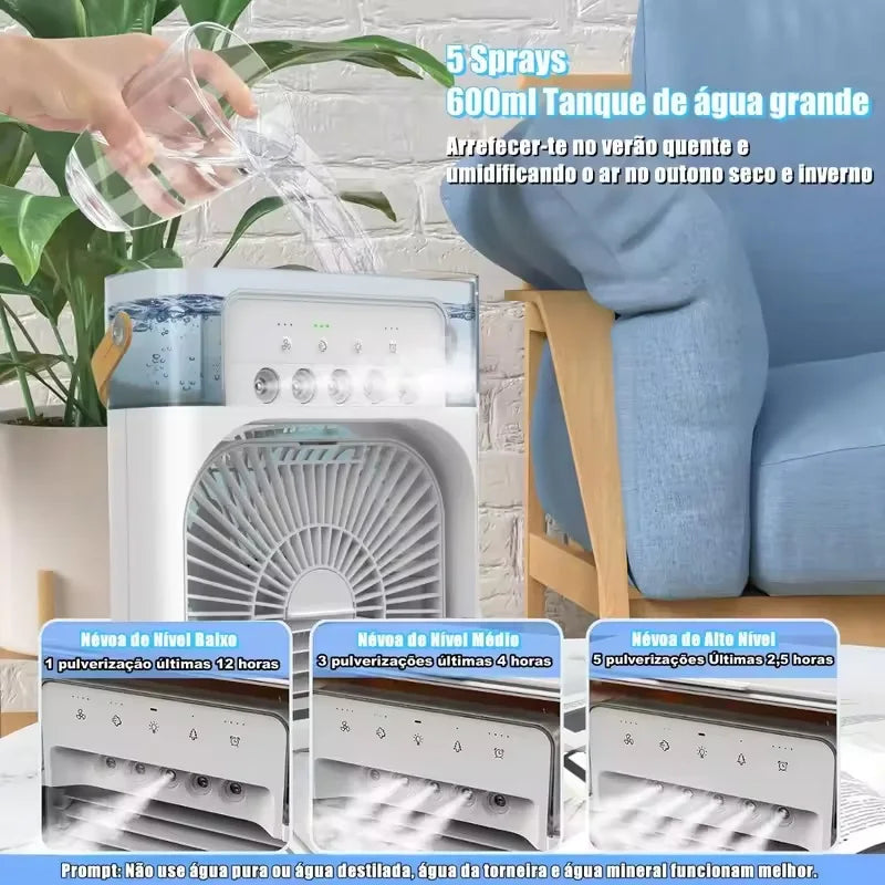 High quality Household Cooling Fan USB Rechargeable Head Adjustable Air Cooling Fan Water Cooled Air Conditioning Peaceful Pleasures Health and Wellness