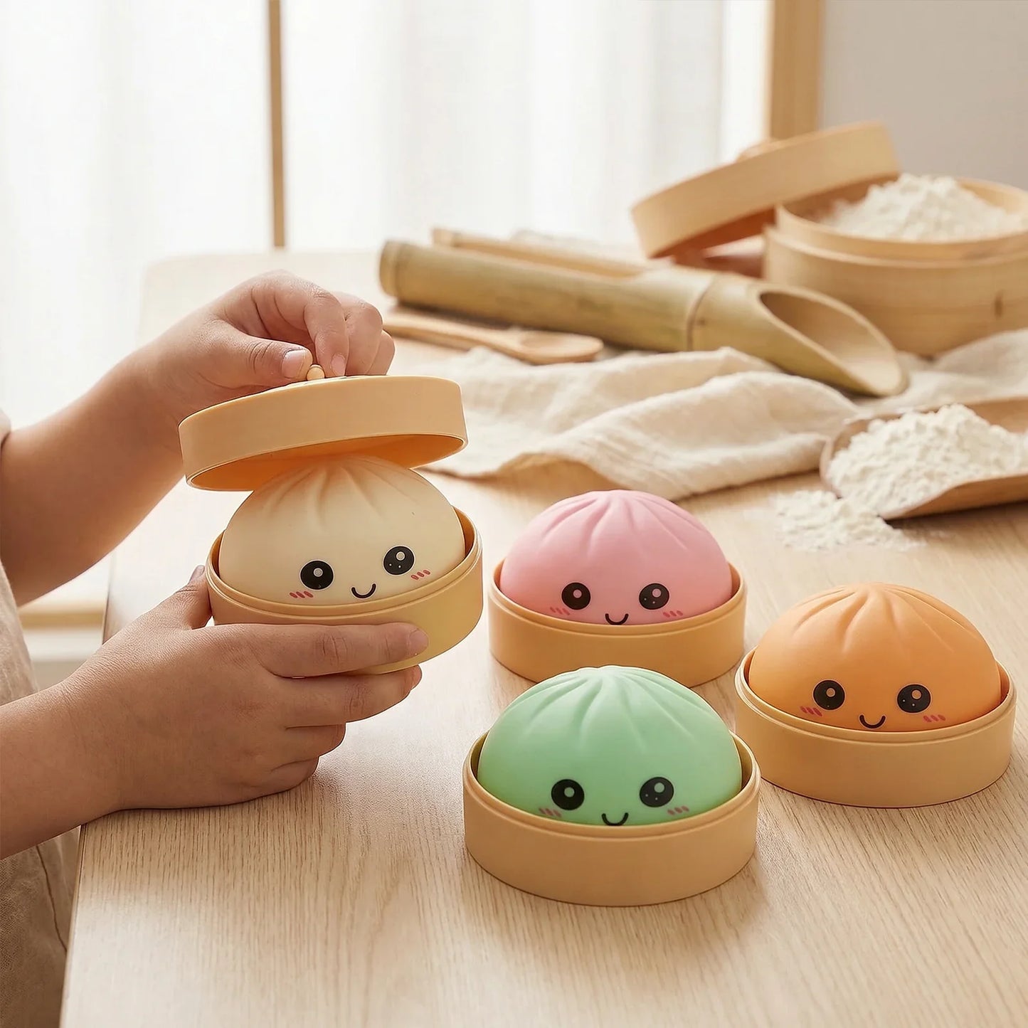 Dumpling Squishy Stress Ball – Colorful Decompression Toy