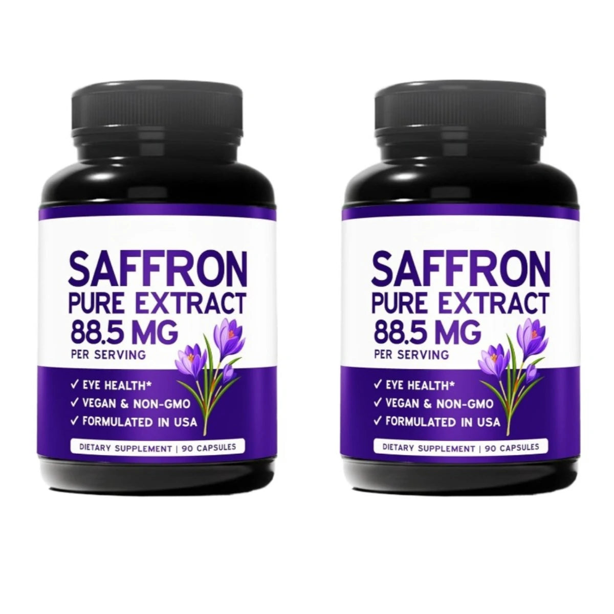 Saffron Extract 88.5mg Vegan Capsules – 90ct | Eye Wellness
