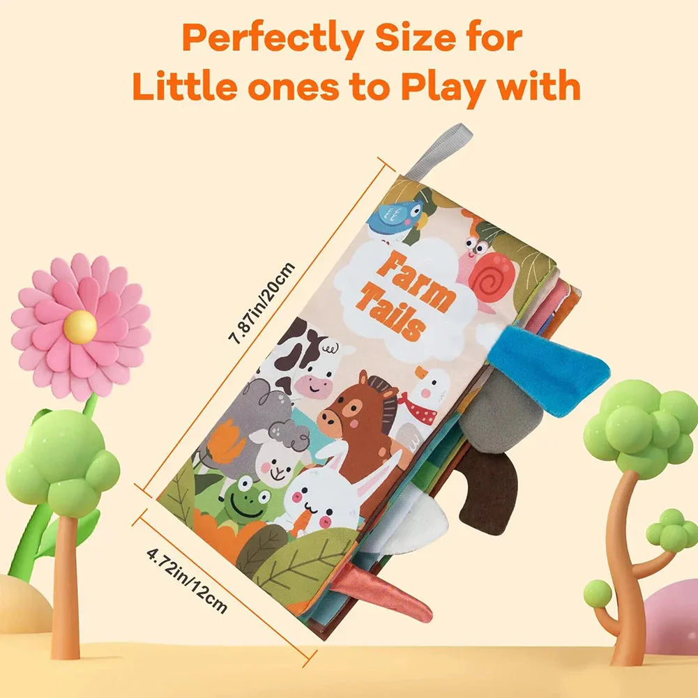 Baby Crinkle Cloth Book – 3D Animal Sensory Toy for Infants