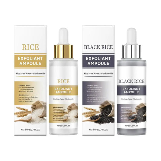 Black & White Rice Exfoliating Essence Serum 80ml – Hyaluronic Acid Deep Hydration Peaceful Pleasures Health and Wellness