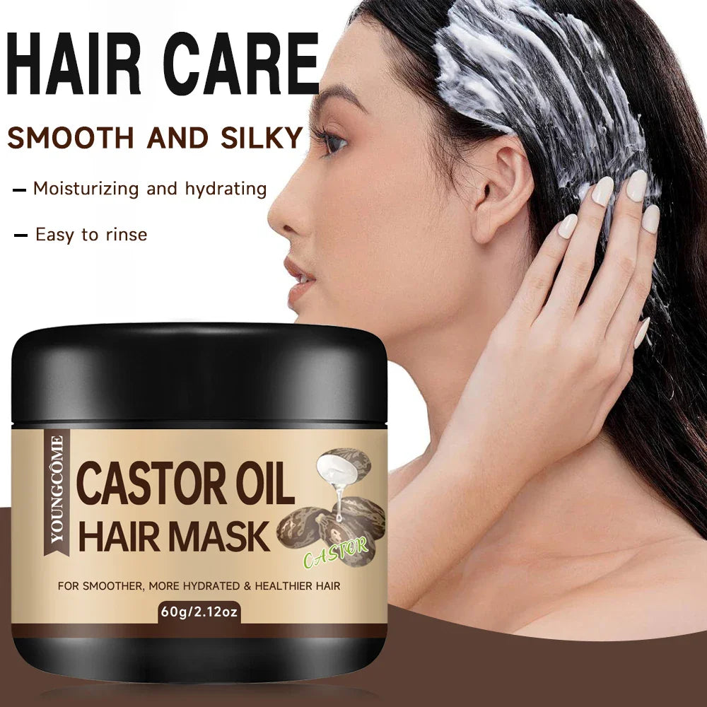 Castor Oil Hair Care Set – Shampoo, Oil, Mask & Shower Gel | 4-Pc