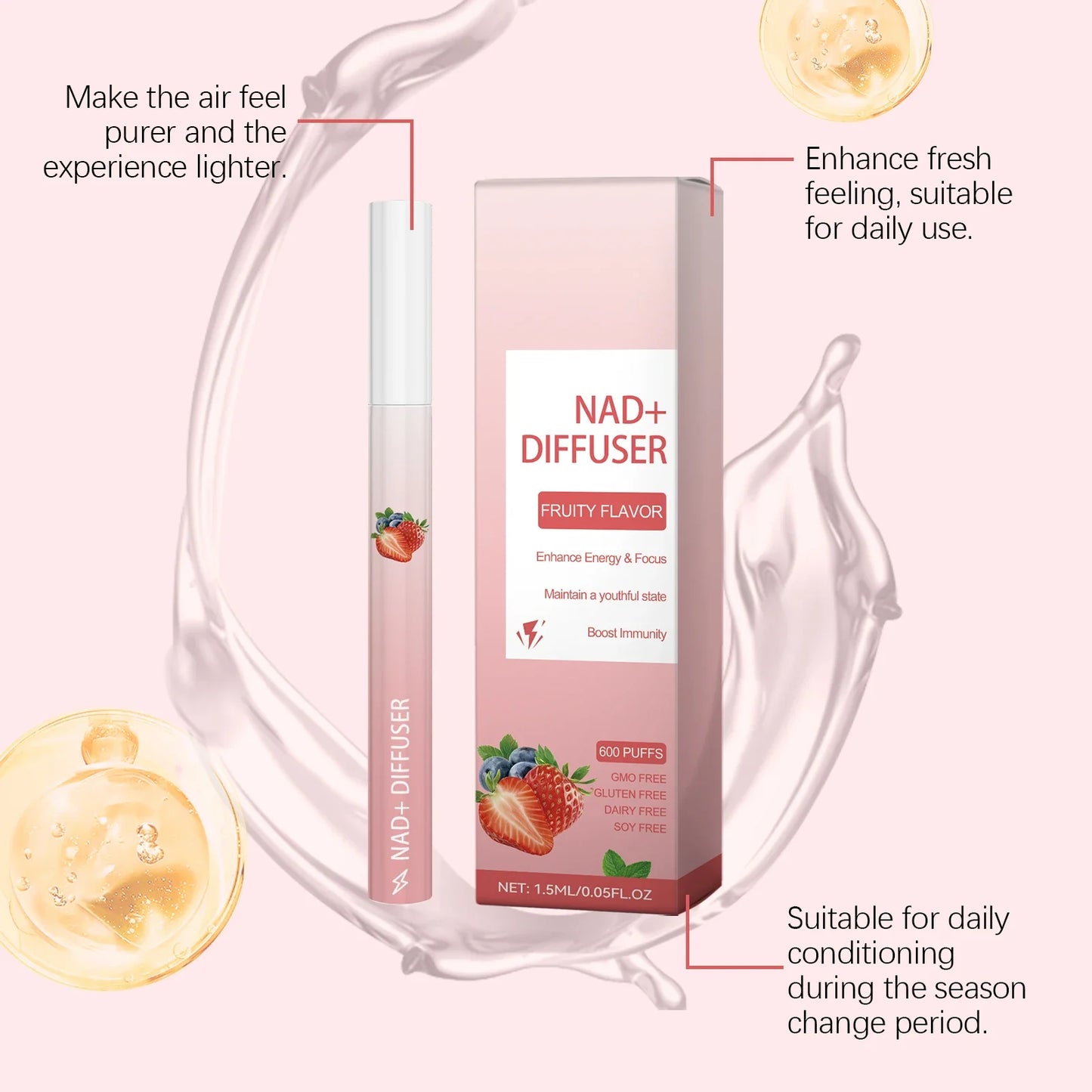 NAD+ Herbal Energy Diffuser Stick – Focus, Immunity & Calm