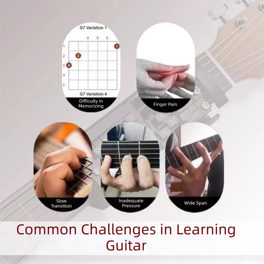 Chord Presser For Guitars Presser Learning Aid With One-Touch Chord Switching Finger Pain Relief Trainers For Smooth-Practice Peaceful Pleasures Health and Wellness