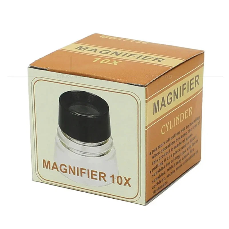 10X Magnifier 30Mm Cylindrical Optical High-Definition Magnifying Glass for Reading Book Jewelry Antique Identification Textile Peaceful Pleasures Health and Wellness
