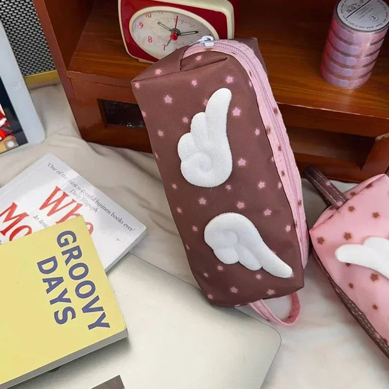 Angel Wings Pencil Case – Large Capacity Fabric Pen Bag