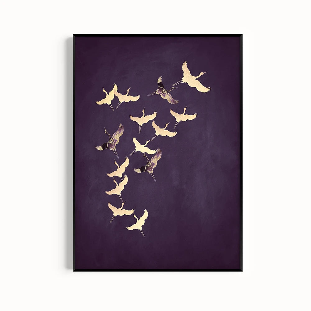Sage Green Gold Japandi Art Print Flying Birds Wall Art Abstract Sun Art Living Room Decor Japanese Wall Art Bedroom Decor Gift Peaceful Pleasures Health and Wellness CJ54289 50x70cm