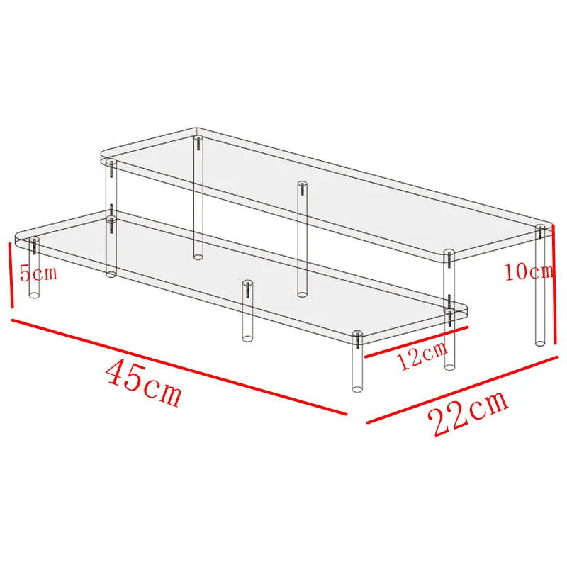 Acrylic Staircase Cup & Teapot Display Rack | Multi-Layer