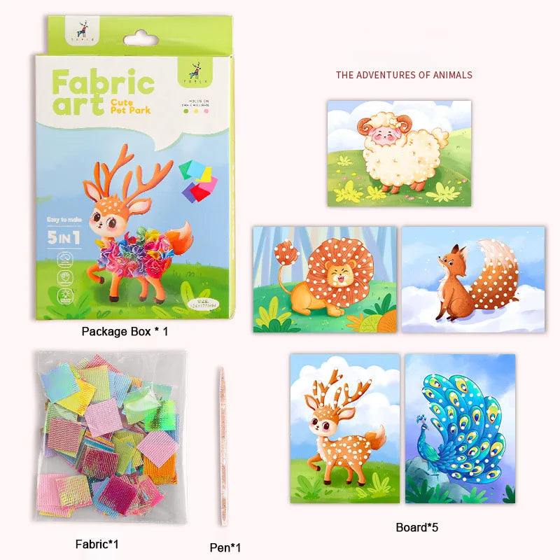 Poke-in Art Crafts Kids Puzzle Fabric Puncture Painting Magical