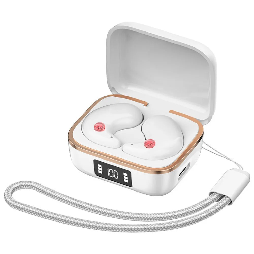 Practical Bluetooth 5.3 Bluetooth Earphones Noise Reduction Waterproof Wireless Headsets HiFi Stereo Earbuds Earphone for Home Peaceful Pleasures Health and Wellness White