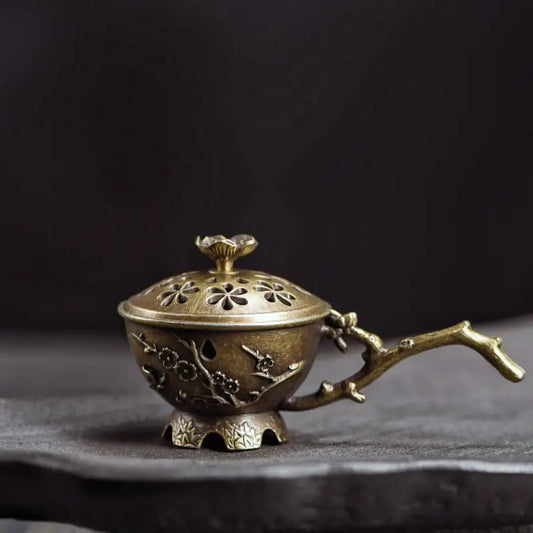 Vintage Plum Blossom Incense Holder | Zinc Alloy Burner Incense Holder Peaceful Pleasures Health and Wellness Default Title